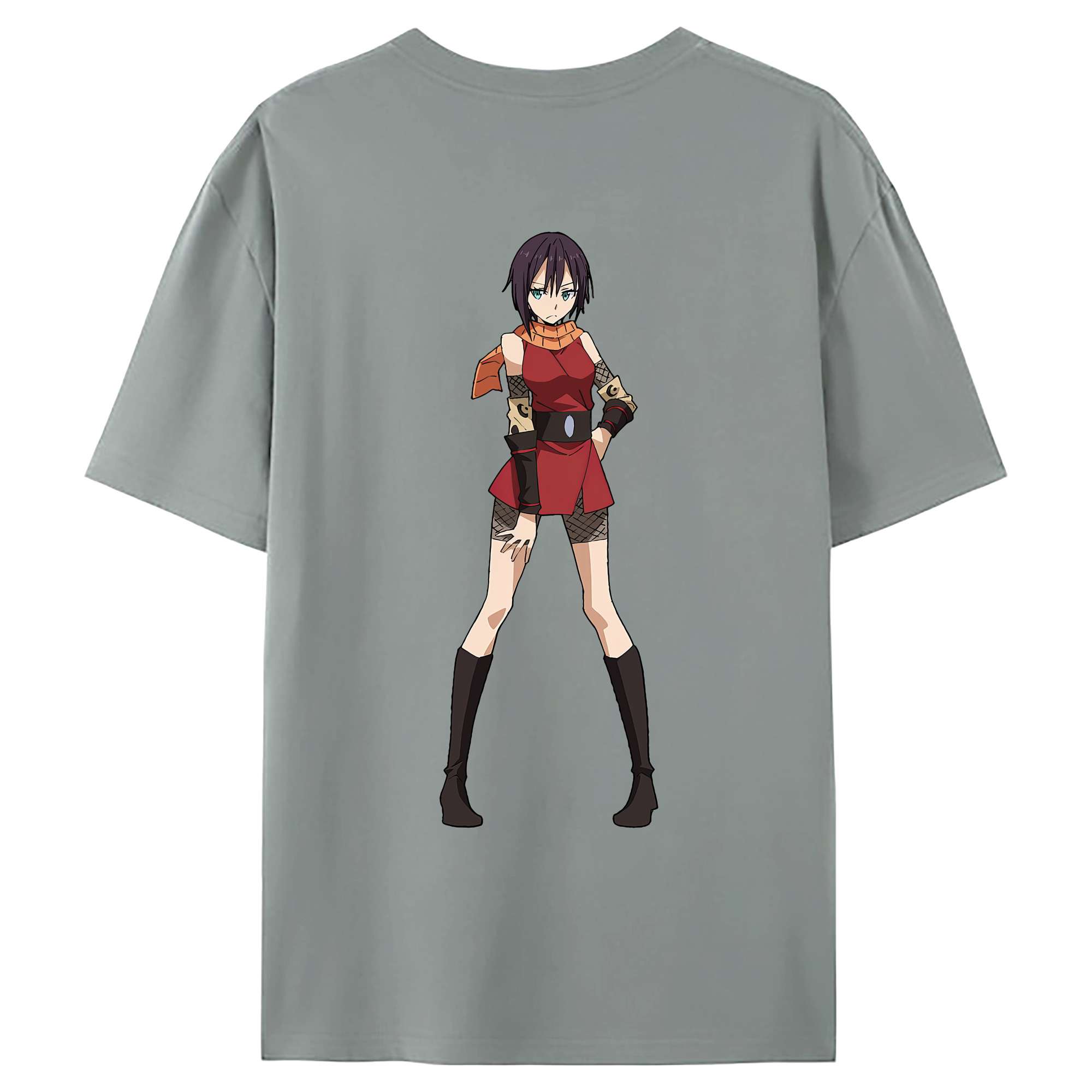 （画像用） 転スラ Regarding Reincarnated to Slime 綿100％ メンズ半袖Tシャツ（バックプリント） 通気性